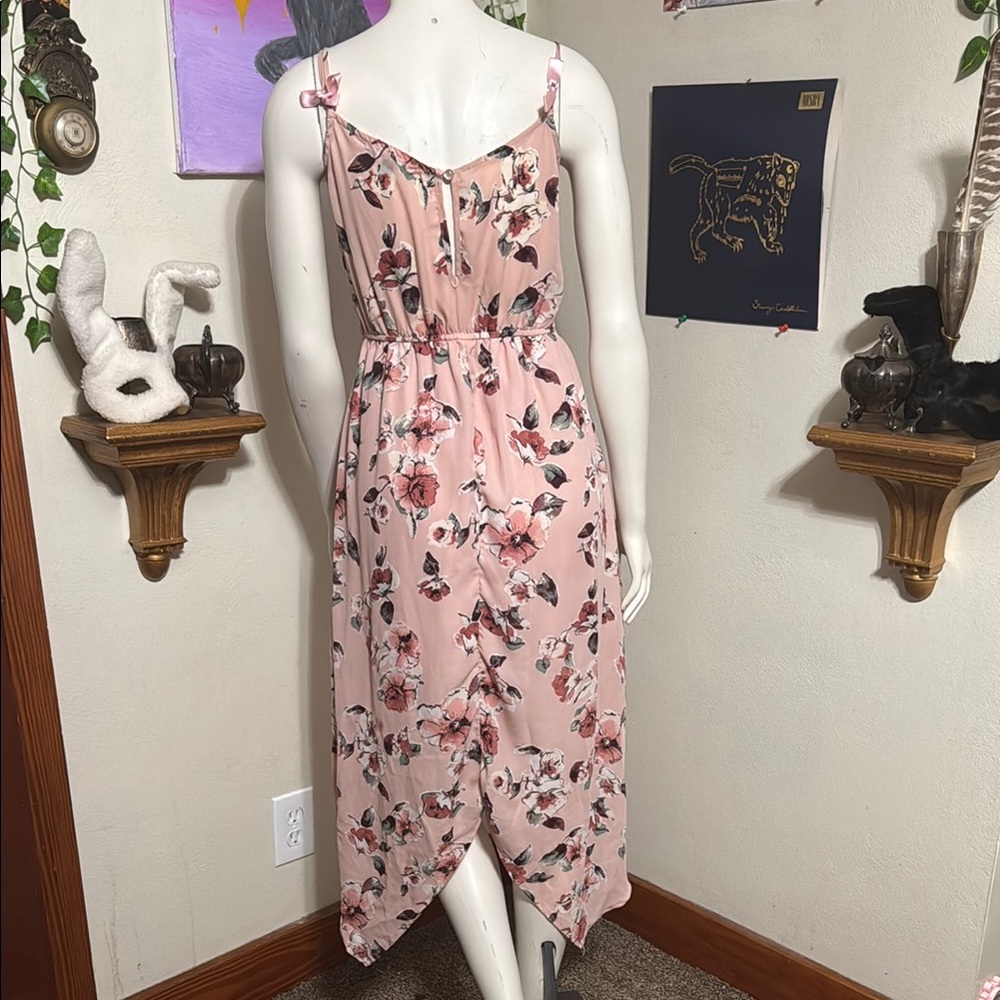 Three Hearts Pink High-Low Tie Front Sundress - Picture 2 of 2